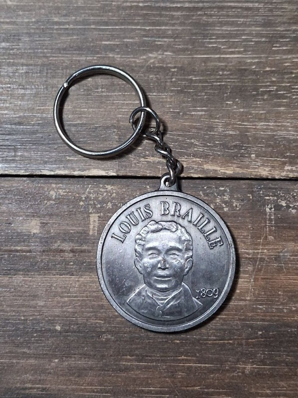 Louis Braille Keychain 1809 Bicentennial Birthday Commemorative Fob Bag Charm